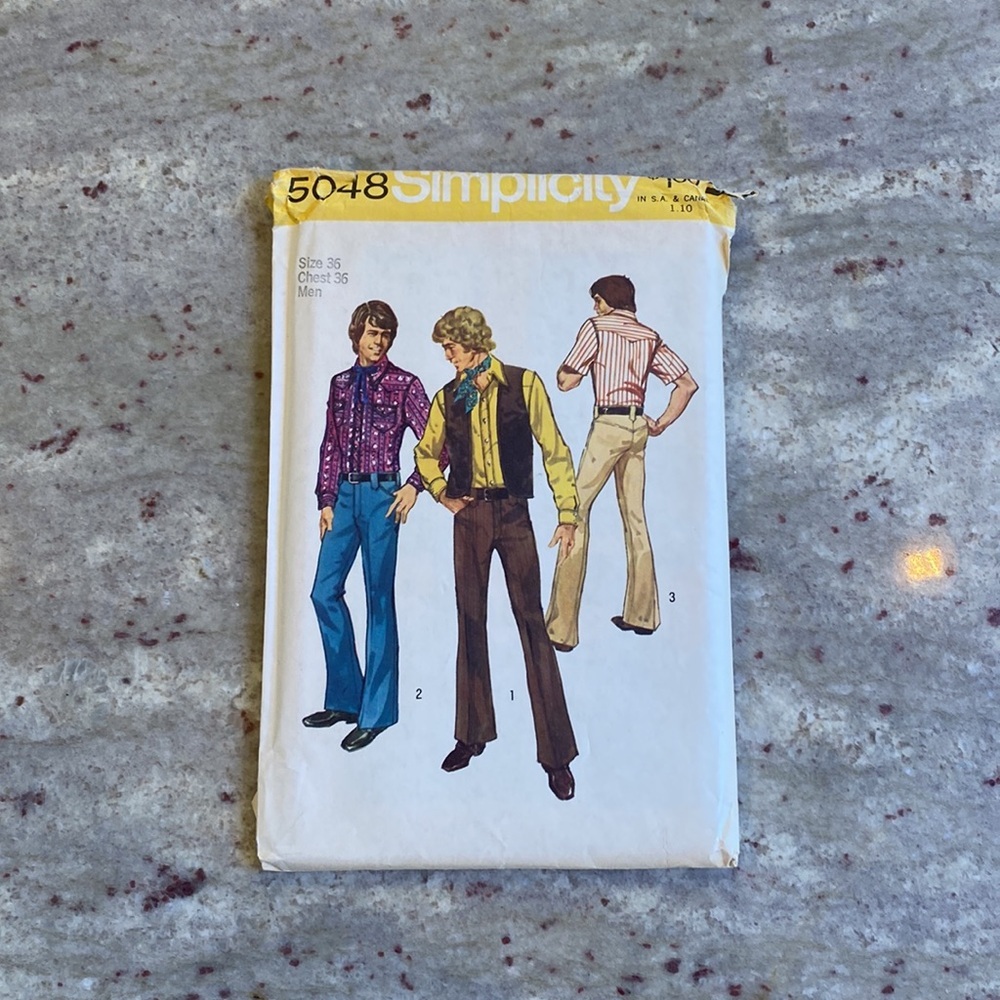 Set of 2 Vintage 70’s Simplicity Men's Sewing Patterns - Picture 2 of 3
